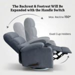 ⁦كرسي استرخاء دياموند رمادي مع وضعية سرير - MK7⁩ - الصورة ⁦2⁩