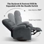 ⁦كرسي استرخاء دياموند شانيل رمادي غامق مع وضعية سرير - MK7⁩ - الصورة ⁦2⁩