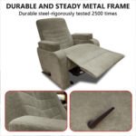 ⁦كرسي استرخاء لازورد شانيل رمادي مع وضعية سرير - MK4⁩ - الصورة ⁦3⁩