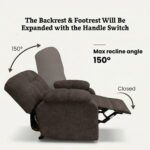 ⁦كرسي استرخاء روكو بني غامق مع وضعية سرير - MK2⁩ - الصورة ⁦2⁩