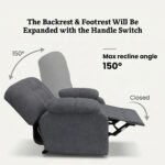 ⁦كرسي استرخاء روكو رمادي مع وضعية سرير - MK2⁩ - الصورة ⁦2⁩