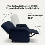 ⁦كرسي استرخاء روكو كحلي مع وضعية سرير - MK2⁩ - الصورة ⁦2⁩