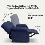 ⁦كرسي استرخاء روكو أزرق ملكي مع وضعية سرير - MK2⁩ - الصورة ⁦2⁩