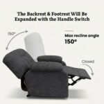 ⁦كرسي استرخاء روكو شانيل رمادي غامق مع وضعية سرير - MK2⁩ - الصورة ⁦2⁩