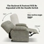 ⁦كرسي استرخاء روكو شانيل رمادي مع وضعية سرير - MK2⁩ - الصورة ⁦2⁩