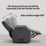 ⁦كرسي استرخاء ميديكال ريلاكس شانيل رمادي غامق مع وضعية سرير - MK3⁩ - الصورة ⁦2⁩