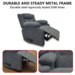 ⁦كرسي استرخاء سلطان شانيل رمادي غامق مع وضعية سرير - MK5⁩ - الصورة ⁦3⁩