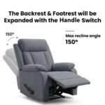 ⁦كرسي استرخاء هاري مميز مع حامل أكواب - رمادي- MK1⁩ - الصورة ⁦2⁩