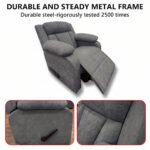 ⁦كرسي استرخاء هاري مميز مع حامل أكواب - شانيل رمادي غامق- MK1⁩ - الصورة ⁦3⁩