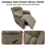 ⁦كرسي استرخاء هاري مميز مع حامل أكواب - شانيل رمادي- MK1⁩ - الصورة ⁦3⁩