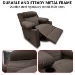 ⁦كرسي استرخاء فليكس مميز مع حامل أكواب - بني غامق - MK10⁩ - الصورة ⁦3⁩