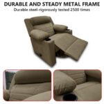 ⁦كرسي استرخاء فليكس مميز مع حامل أكواب - بني - MK10⁩ - الصورة ⁦3⁩