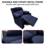 ⁦كرسي استرخاء فليكس مميز مع حامل أكواب - أزرق ملكي - MK10⁩ - الصورة ⁦3⁩