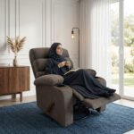 ⁦كرسي استرخاء دياموند بني غامق مع وضعية سرير - MK7⁩ - الصورة ⁦5⁩