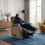 ⁦كرسي استرخاء لازورد بيج مع وضعية سرير - MK4⁩ - الصورة ⁦5⁩