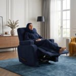 ⁦كرسي استرخاء لازورد أزرق ملكي مع وضعية سرير - MK4⁩ - الصورة ⁦5⁩