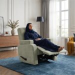 ⁦كرسي استرخاء لازورد شانيل رمادي مع وضعية سرير - MK4⁩ - الصورة ⁦5⁩