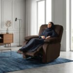 ⁦كرسي استرخاء روكو بني غامق مع وضعية سرير - MK2⁩ - الصورة ⁦5⁩