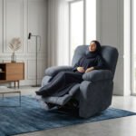 ⁦كرسي استرخاء روكو رمادي مع وضعية سرير - MK2⁩ - الصورة ⁦5⁩