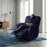 ⁦كرسي استرخاء روكو أزرق ملكي مع وضعية سرير - MK2⁩ - الصورة ⁦5⁩