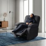 ⁦كرسي استرخاء روكو شانيل رمادي غامق مع وضعية سرير - MK2⁩ - الصورة ⁦5⁩