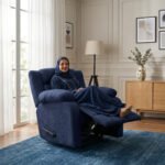 ⁦كرسي استرخاء سلطان أزرق ملكي مع وضعية سرير - MK5⁩ - الصورة ⁦5⁩