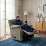 ⁦كرسي استرخاء سلطان شانيل رمادي مع وضعية سرير - MK5⁩ - الصورة ⁦5⁩