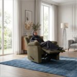 ⁦كرسي استرخاء هاري مميز مع حامل أكواب - بني- MK1⁩ - الصورة ⁦5⁩