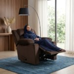 ⁦كرسي استرخاء فليكس مميز مع حامل أكواب - بني غامق - MK10⁩ - الصورة ⁦5⁩