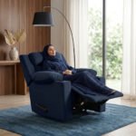 ⁦كرسي استرخاء فليكس مميز مع حامل أكواب - كحلي - MK10⁩ - الصورة ⁦5⁩