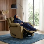 ⁦كرسي استرخاء فليكس مميز مع حامل أكواب - بني - MK10⁩ - الصورة ⁦5⁩