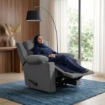 ⁦كرسي استرخاء فليكس مميز مع حامل أكواب - شانيل رمادي غامق - MK10⁩ - الصورة ⁦5⁩