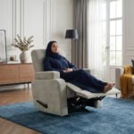 ⁦كرسي استرخاء لازورد رمادي مع وضعية سرير - MK4⁩ - الصورة ⁦5⁩