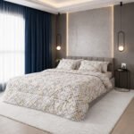 مفرش سرير تركي فاخر 12 قطعة – قطن ناعم بتصميم هندسي عصري