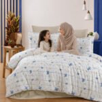 ⁦مفرش سرير تركي فاخر 12 قطعة – قطن ناعم بتصميم الفراشات الهادئ⁩ - الصورة ⁦3⁩