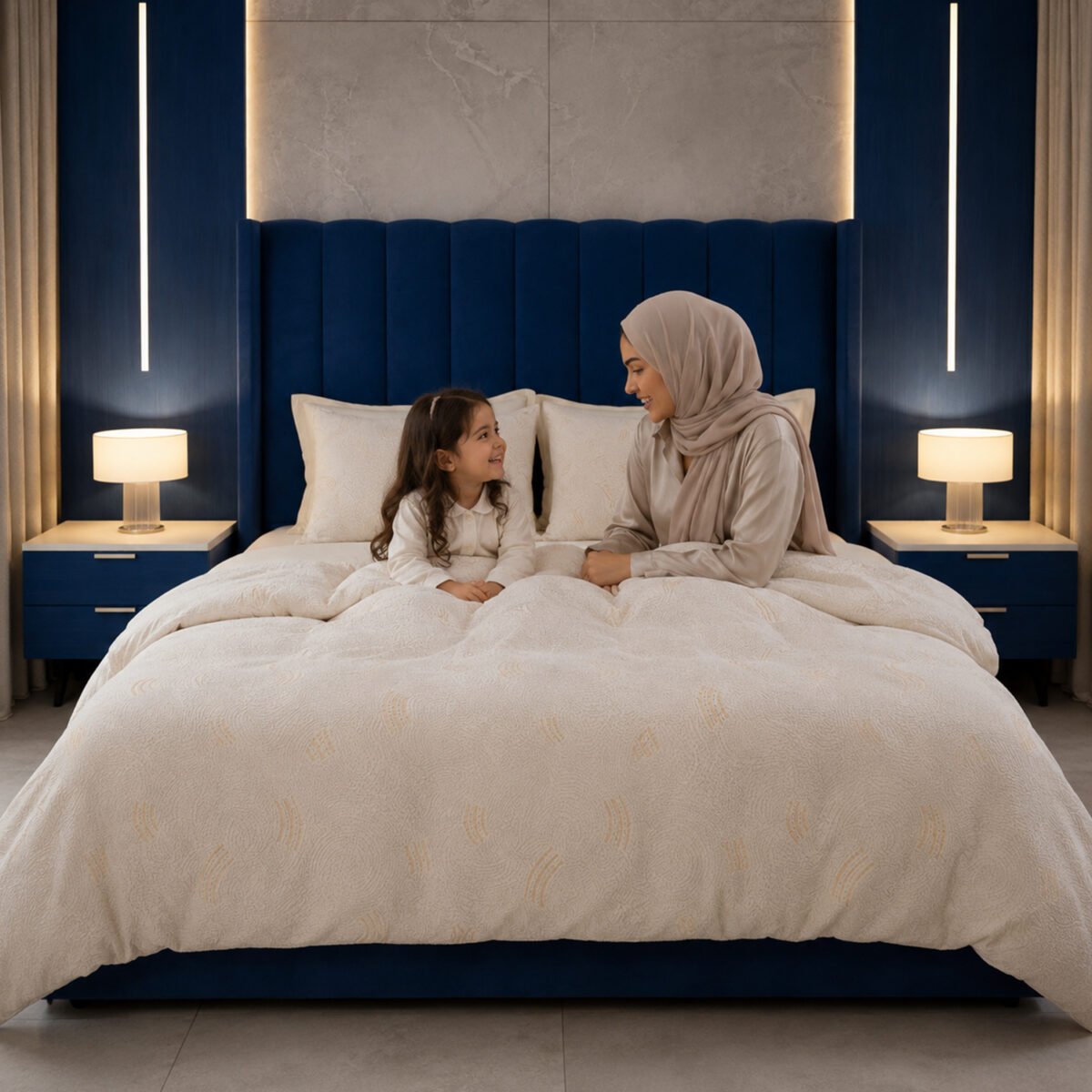⁦مفرش سرير بريميوم فاخر 10 قطع – مايكروفايبر ناعم بتصميم ملكي راقي⁩ - الصورة ⁦3⁩