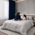 ⁦مفرش سرير بريميوم فاخر 10 قطع – مايكروفايبر ناعم بتصميم عصري هادئ⁩ - الصورة ⁦3⁩